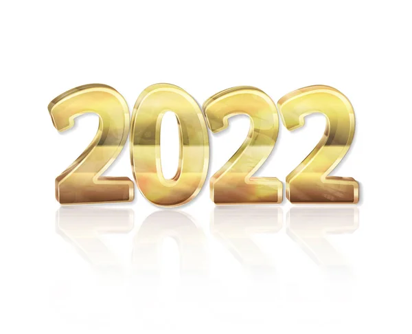 Vector 2022 Złoty napis na białym tle — Wektor stockowy