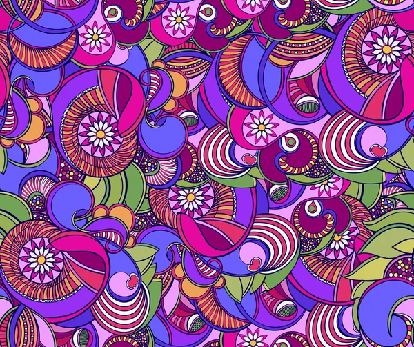 Textura sem costura floral multicolorida, ondas. Fundo de elegância — Vetor de Stock