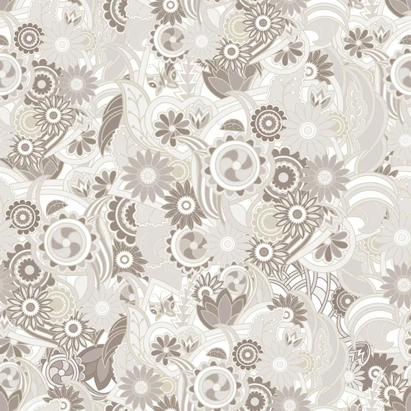 Blumenpastellfarbener hellbrauner Hintergrund. nahtlose Textur mit Flow — Stockvektor