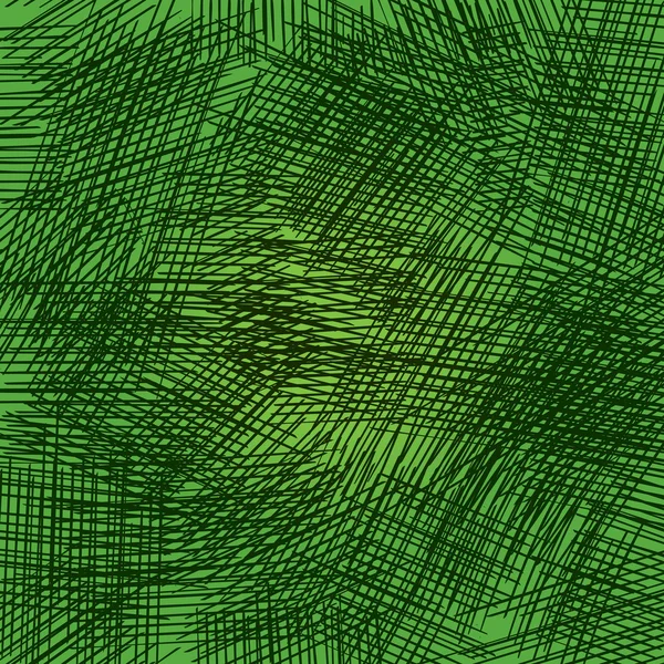 Карандашные штрихи на зеленом фоне. Сетка и случайные удары — стоковый вектор