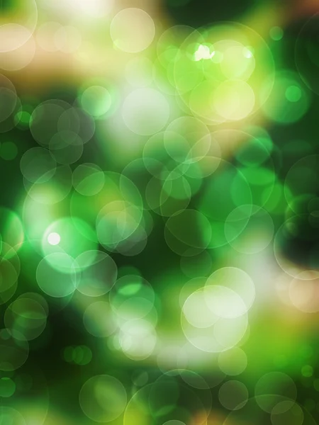 Green blurred background with bokeh. Shiny day — Stok fotoğraf