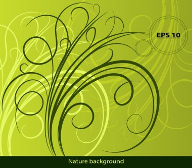Yellow and green nature line. Abstract vector background