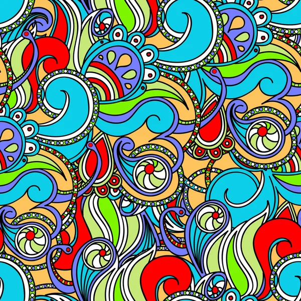 Multicolore texture florale sans couture, vagues. Contexte d'élégance — Image vectorielle