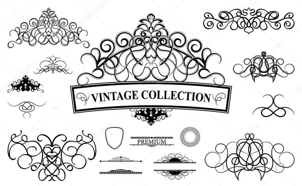 Disegni Di Natale Vintage.Insieme Di Elementi Di Arredo Per Il Menu Dell Annata Eleganza Antica Mano Disegno S Vettoriali Stock C Rudenkoroman 92376058