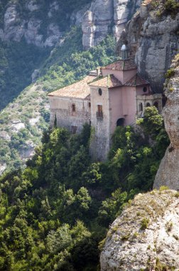 Abbey, Montserrat, Katalonya, İspanya yakınındaki taş ev
