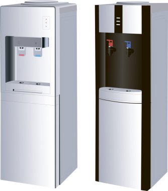 Two models of water dispensers in the vector clipart