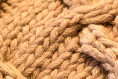 örülmüş yün bir kumaşın makro fotoğrafı