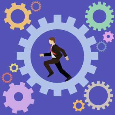 SMM şirketin dönüm mekanizması vektör kavramı çalıştıran iş adamı