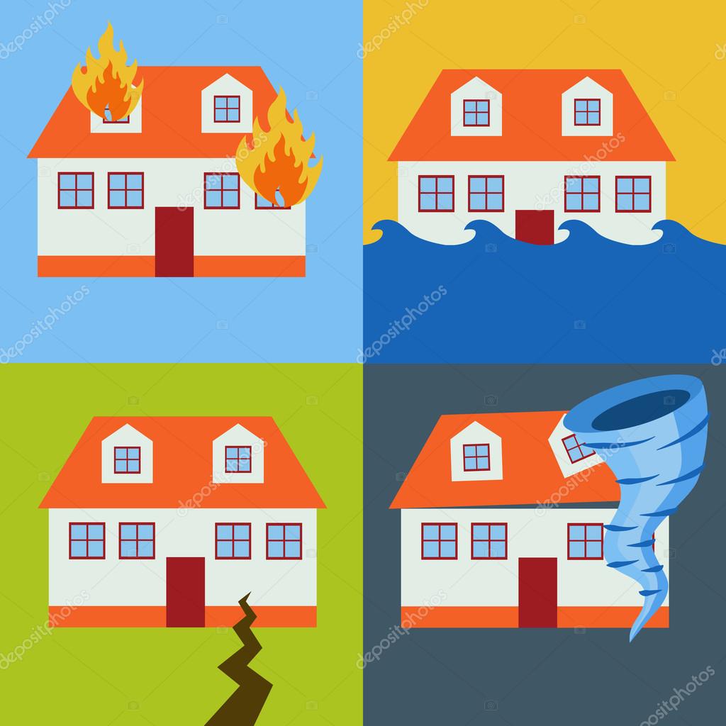 Home insurance from natural disasters vector concept