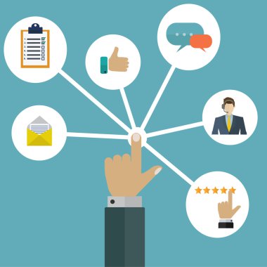 Müşteri/kullanıcı etkileşimleri yönetim sistemi vektör konsepti