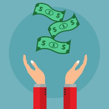 Para, ödeme almak ya da para, kaydetme vektör kavramı değer vermek