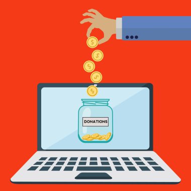Online bağış kavanozu vektör kavramı