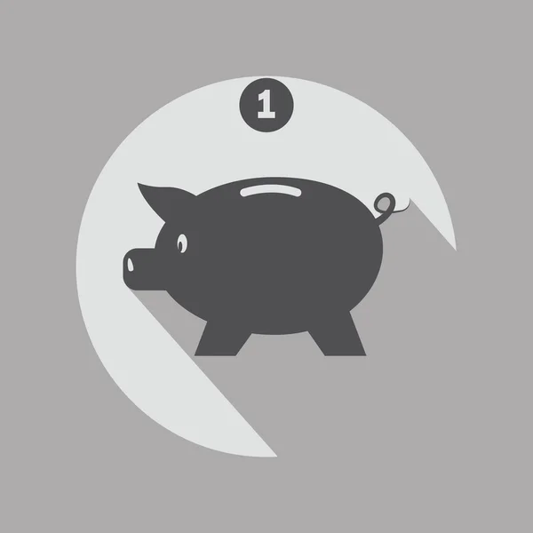 小猪银行储蓄和投资规划矢量图标 — 图库矢量图片