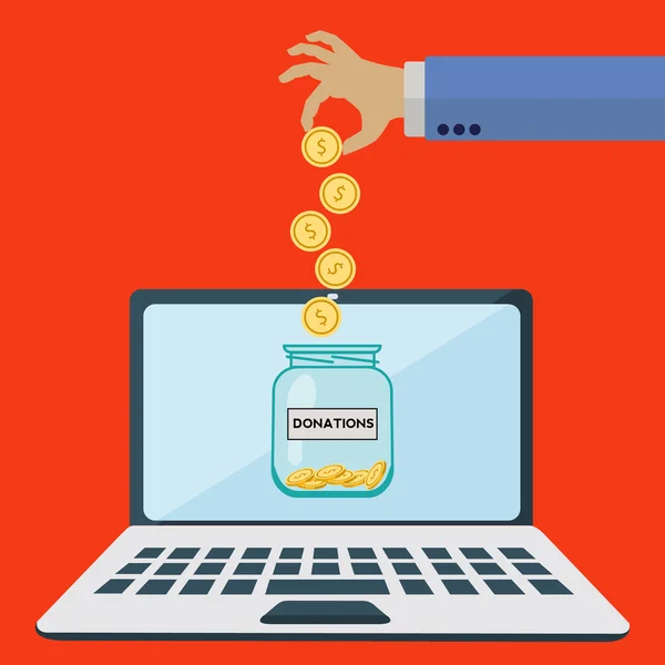 Online bağış kavanozu vektör kavramı