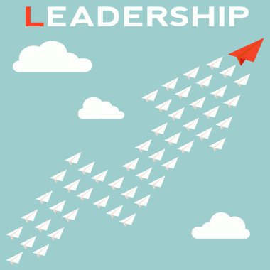 Kağıt Uçak liderlik vektör kavramı