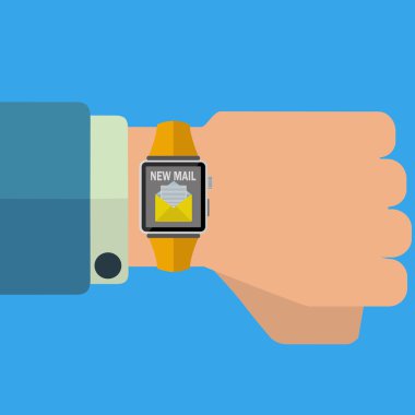 Akıllı saat e-posta iş uygulaması vektör kavramı