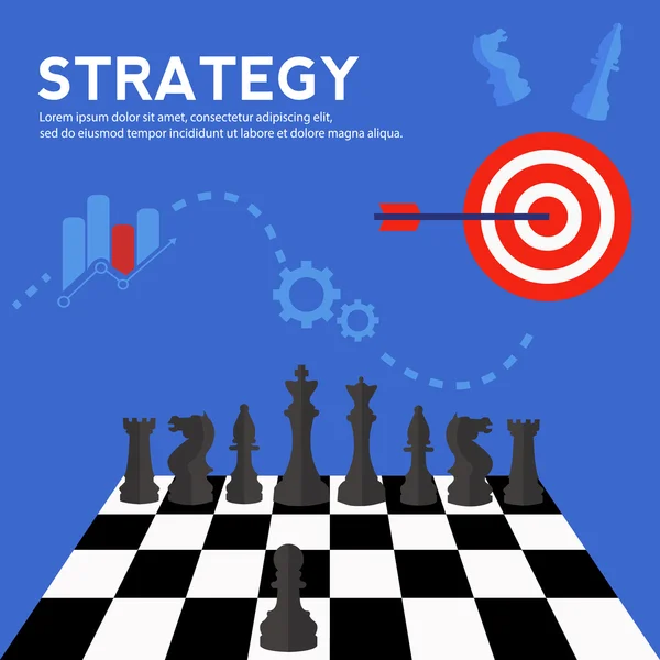 Estratégia de negócios e conceito de vetor de planejamento —  Vetores de Stock