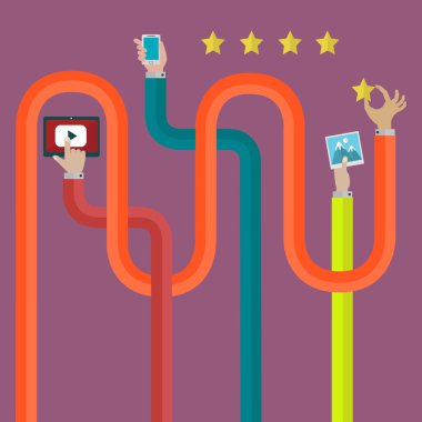 Kullanıcı içerik incelemesi ve derecelendirmesi vektör kavramı