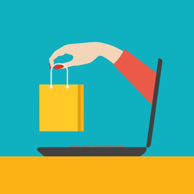 On line alışveriş vektör kavramı