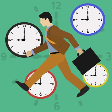 Çalışan geç / zaman işadamı para vektör kavramdır