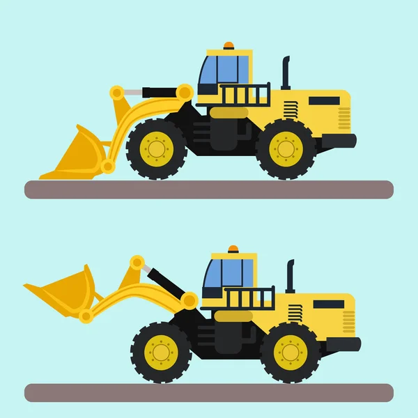 Bulldozer caminhão vetor ilustração — Vetor de Stock