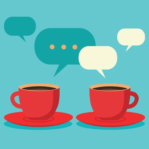 Baráti beszélgetés, mint kávé, két csésze kávé vektor-koncepció — Stock Vector