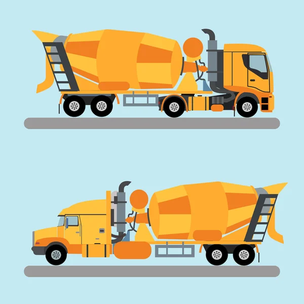 Çimento kamyonları vektör çizim karıştırma — Stok Vektör