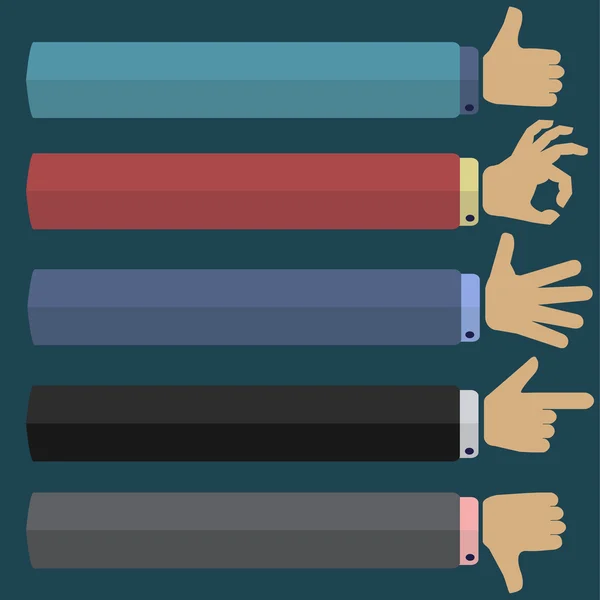 Hand gebaren icons set — Stockvector