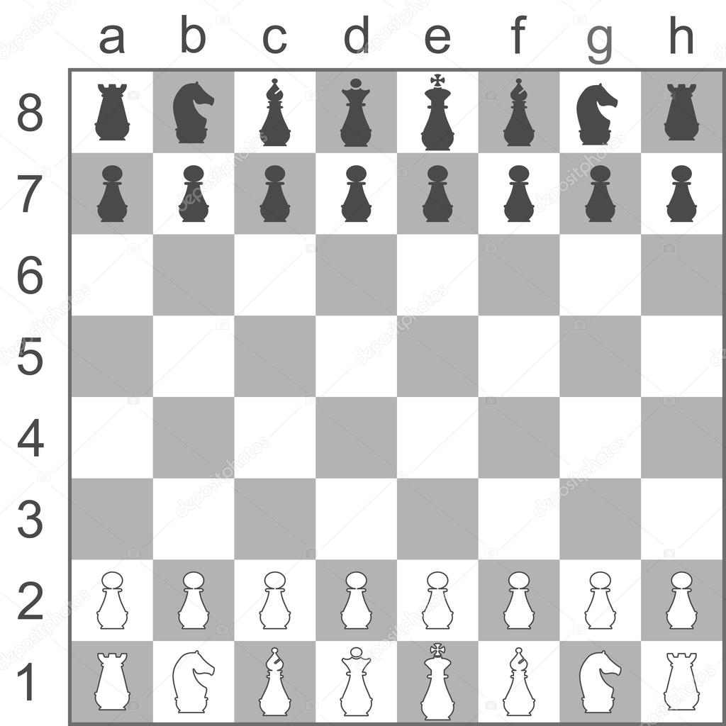 Initial set-up of chess pieces. Fig. 5. Arrangement after task completed.