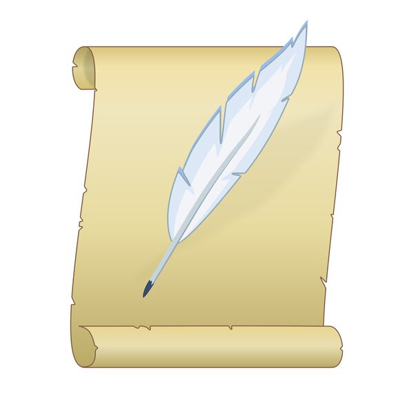 Старый свиток с пером
