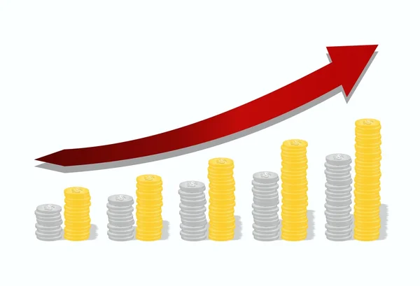 Graph of precious metals — Stock Vector