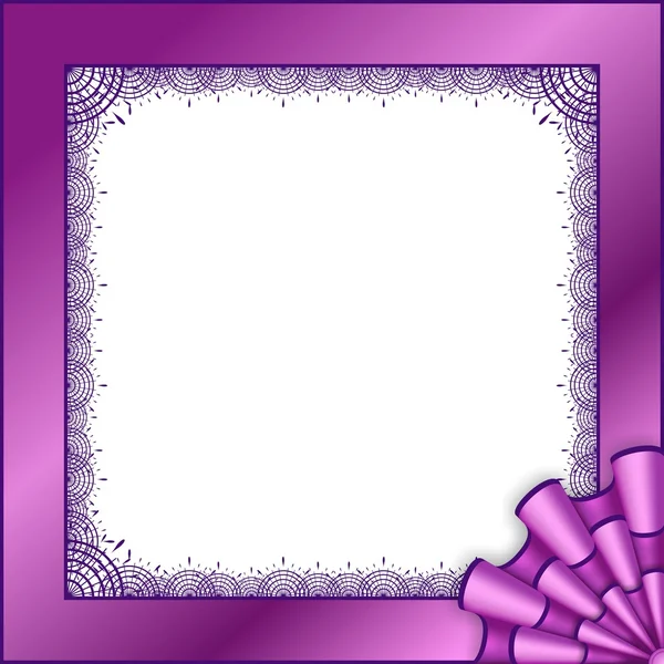 Photo frame Lace and satin — Stock Vector