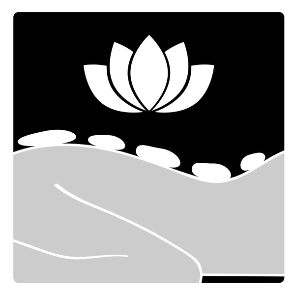 Vettoriale icona massaggio pietra calda — Vettoriale Stock