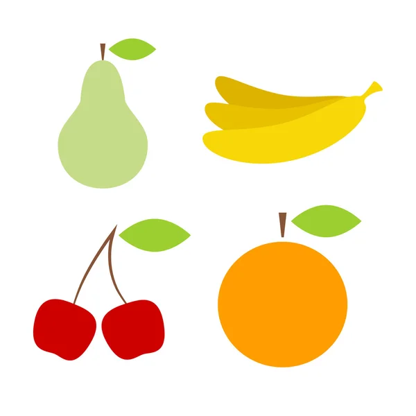 Coloridos iconos vectoriales frutas — Vector de stock