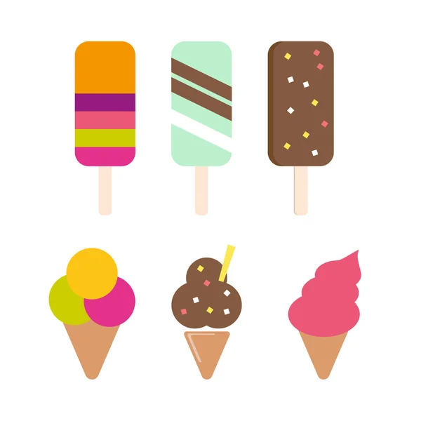 Colorida colección vectorial de helado — Vector de stock