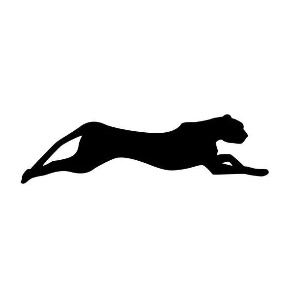 Running panther silhouette — Stock Vector