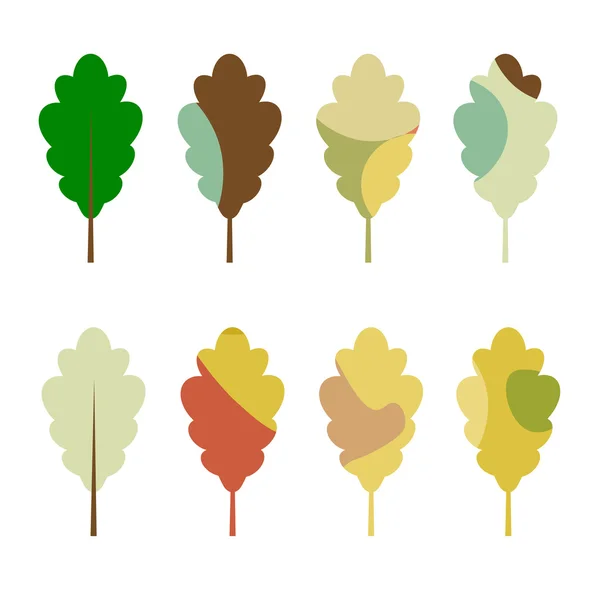 Frunzele colorate de stejar de toamnă — Vector de stoc