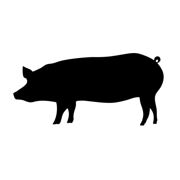 Silhouette du cochon — Image vectorielle