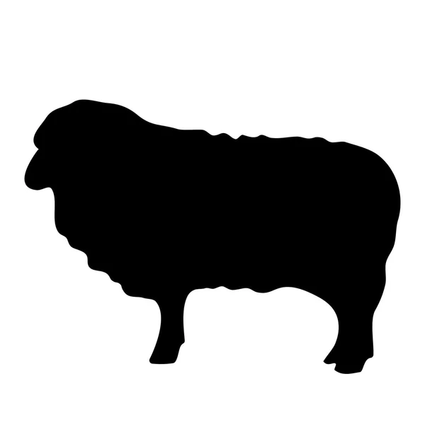 Vector black silhouette of the lamb — Stock Vector