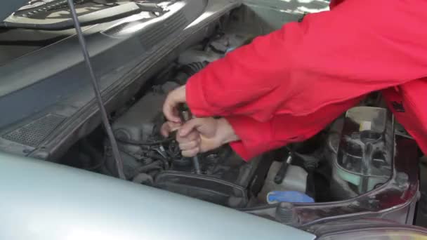 Routine-Autoreparatur. — Stockvideo