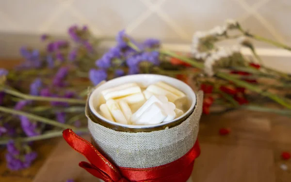 Happy Valentine Day Cocoa Marshmallow Mug — Stock Photo, Image
