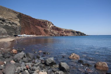 Meşhur Kızıl Plaj Santorini Yunanistan