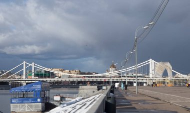 Moskova, Rusya - 03 Mart 2021: Kırım Köprüsü