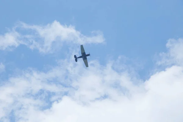 retro plane in the sky background