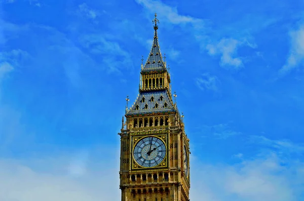 London Englands Big Ben Clock Tower Einem Sonnigen Tag — Stockfoto
