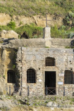 Dikey Görünüm kilisenin Piedigrotta, Calabria, İtalya