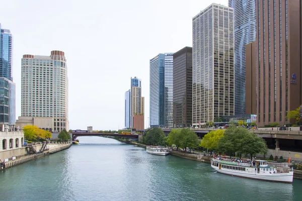 Chicago látható a river, Amerikai Egyesült Államok — Stock Fotó