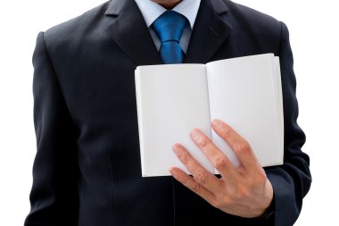 İşadamı gösteren boş sayfa kitap