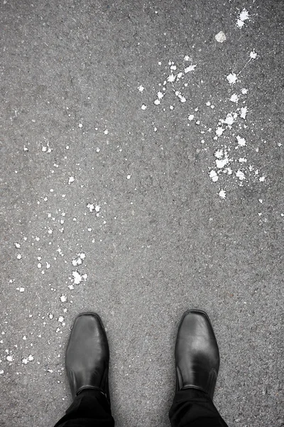 Fekete cipő, állt a padlón — Stock Fotó