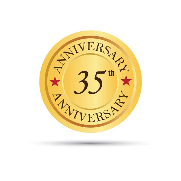 35 anos logotipo aniversário — Vetor de Stock